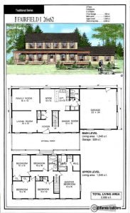 Fairfield two-story colonial kit home floorplan with five bedrooms and open family areas