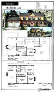 Newport two-story floorplan layout with 4 bedrooms and garage