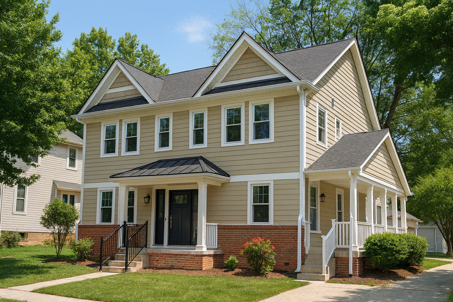 Before and after photo of a home transformed with a pop-top second-story addition