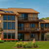 Tucson three-story kit home rear exterior with expansive windows and optional decks