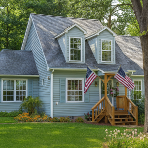 Vicksburg traditional two-story kit home exterior with porch